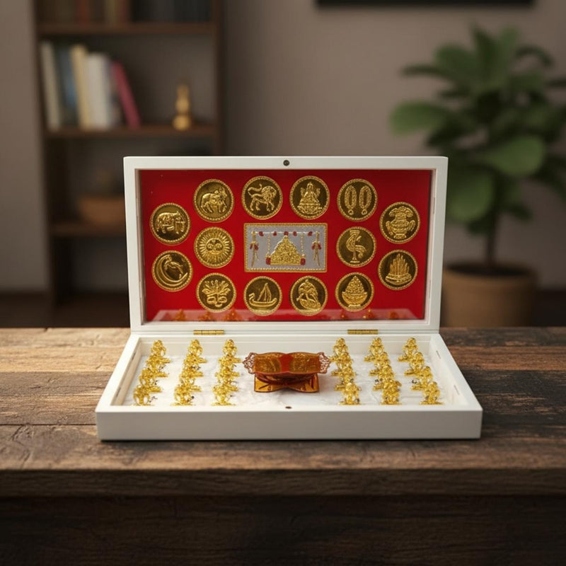 White royal Jain box with red velvet 14 Swapna design