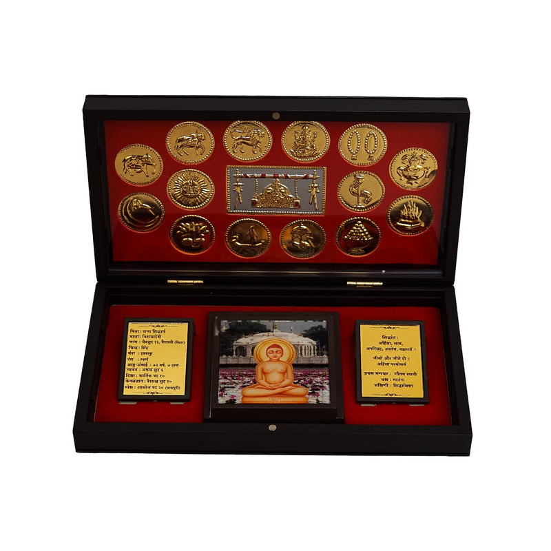 Mahavir Bhagwan photo frame with 14 auspicious Swapna