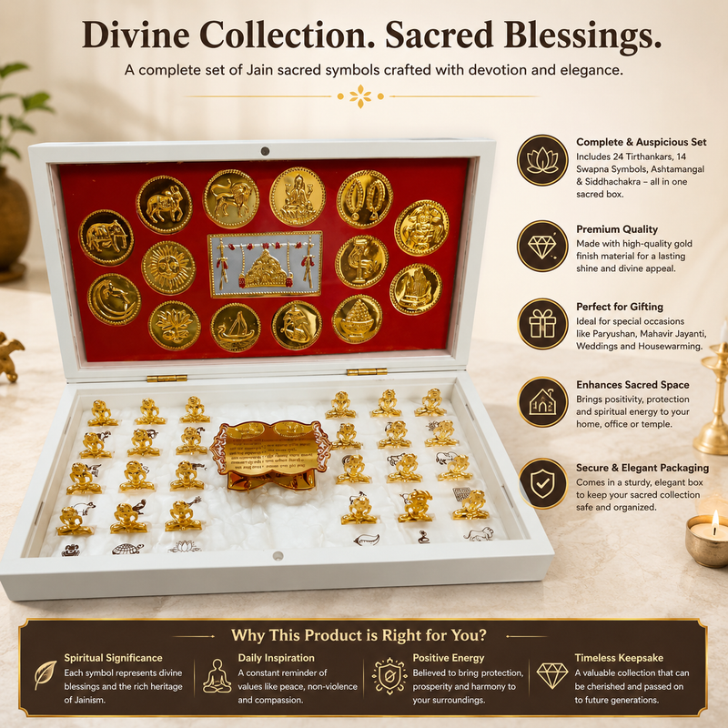 14 Swapna and 24 Tirthankar Jain white royal box