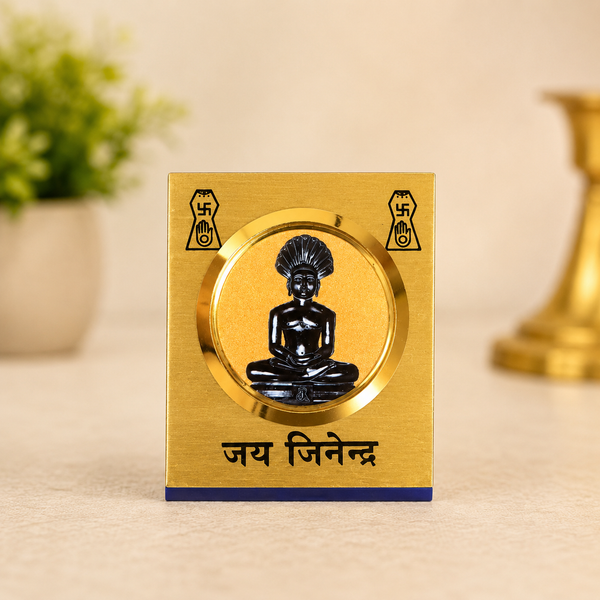 Parshwanath Bhagwan wooden stand with yellow background