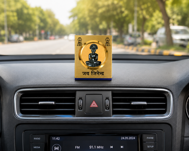 Parshwanath Bhagwan Jain car dashboard wooden stand