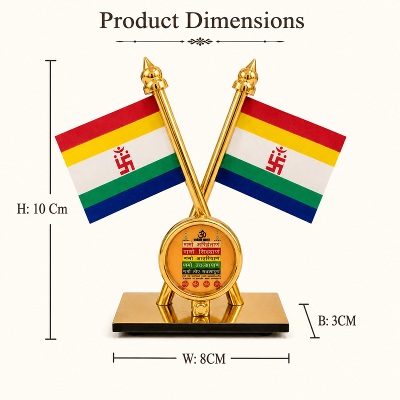 Jain Flag spiritual stand for office desk and home decor