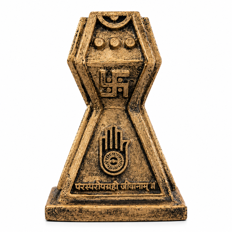 Jain Emblem with Ahimsa Hand Symbol Spiritual Home Decor