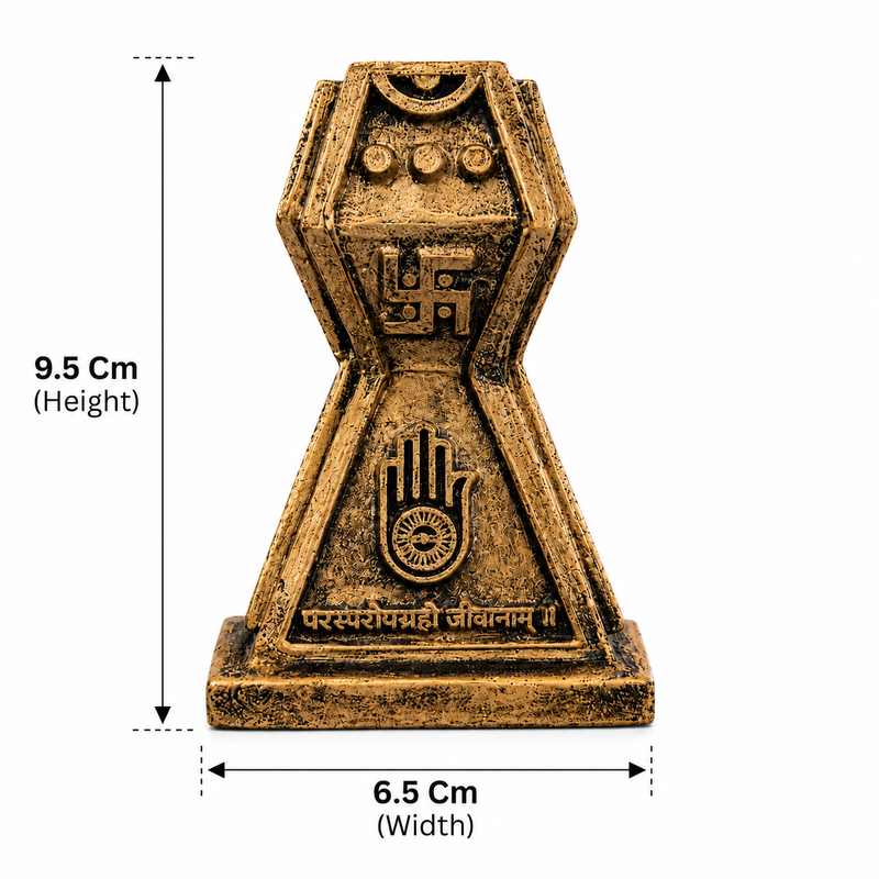 Antique Finish Jain Emblem Decorative Statue for Tabletop