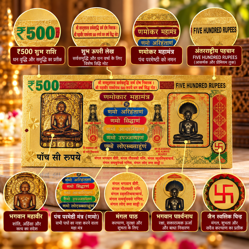 Jain gold note for Diwali Puja