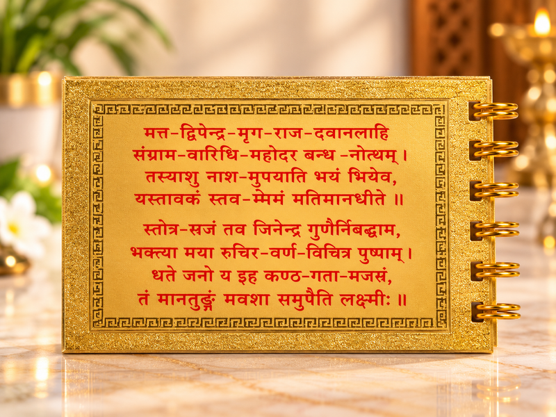 Golden Plated Premium Bhaktamar Stotra Book