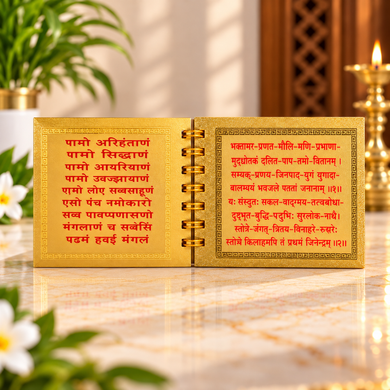 Golden Plated Premium Bhaktamar Stotra Book