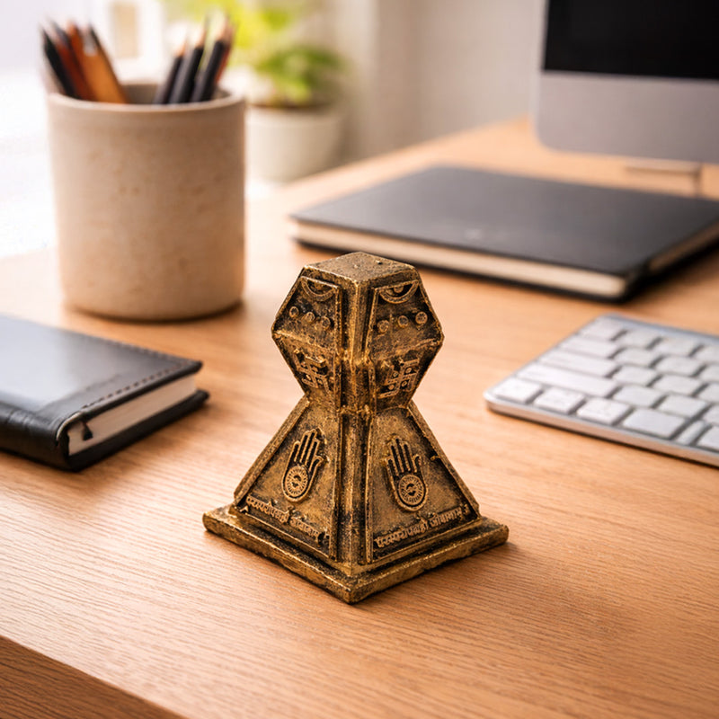 Jain Emblem – Marble Dust Table & Dashboard Decor