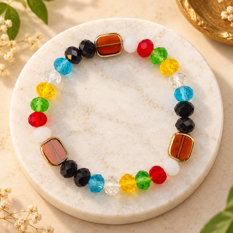 Multicolour Jain Navgrah Spiritual Bracelet