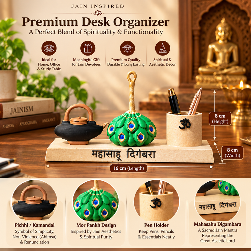 Mahasahu Digambara Jain desk organizer and spiritual decor