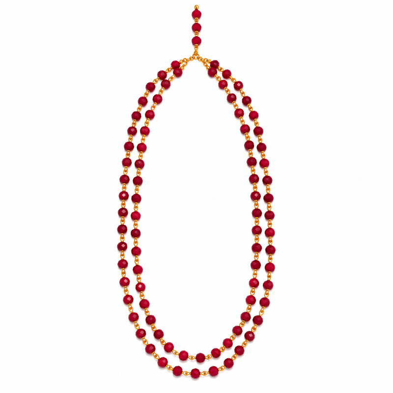 108 Manke Red Jain Mala for Navkar Mantra Jaap and Pooja